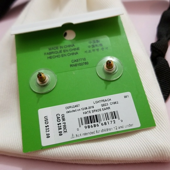 Kate Spade Light Peach Gum Drop Stud Earrings - Picture 3 of 3
